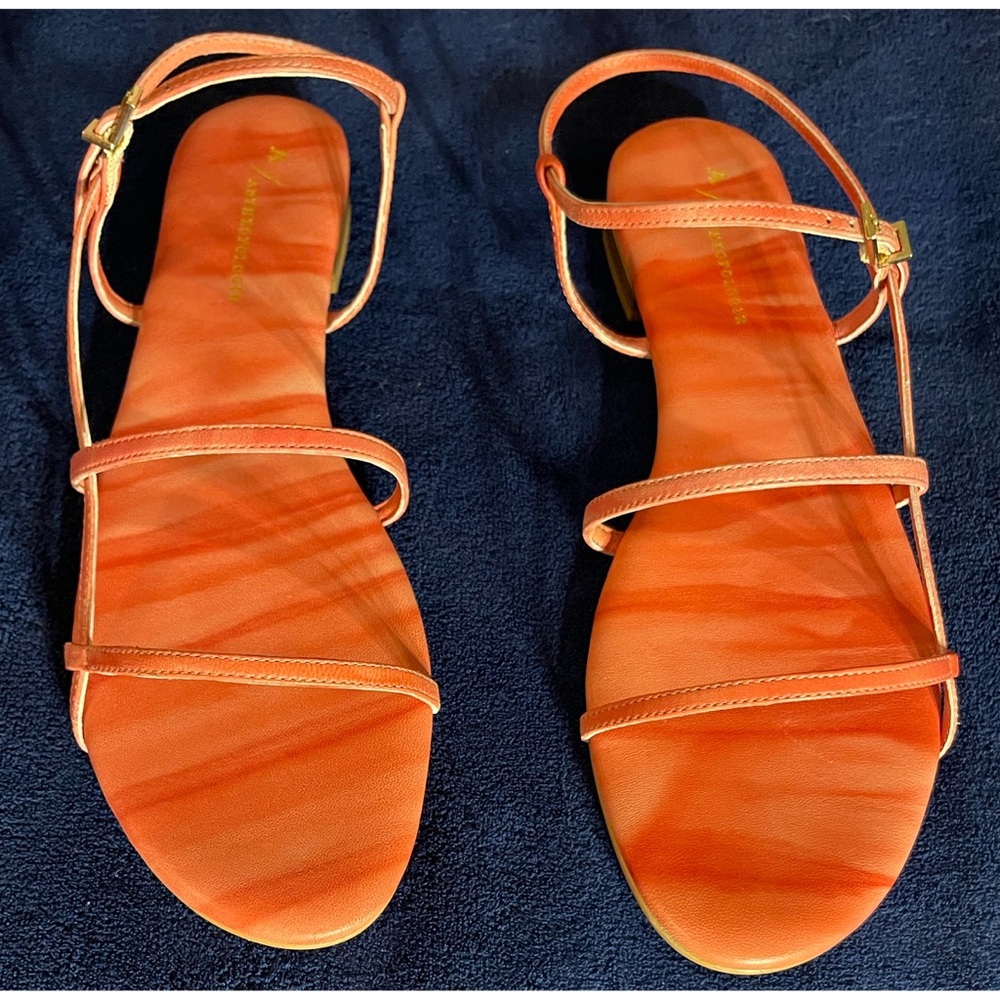 Anthropologie Ava Salmon Pink Strappy Sandals NWT Size 9 - Picture 5 of 11